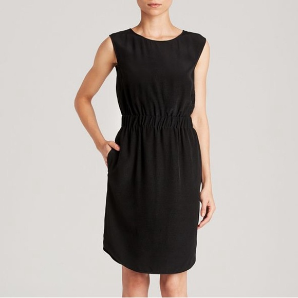 Theory XS Lydan Register Elastic Waistband Black Dress - Picture 1 of 10